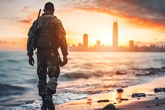 Foto feliz día de los veteranos concepto banderas estadounidenses contra un fondo de pizarra