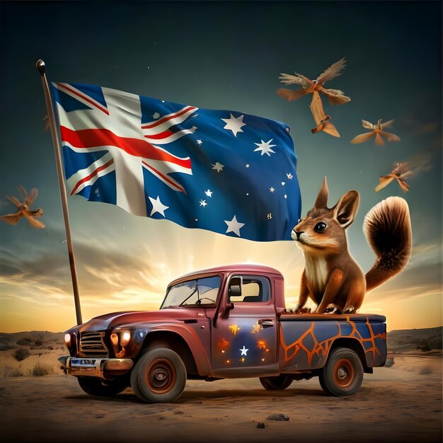 Feliz diseño del día de Australia generado por Ai