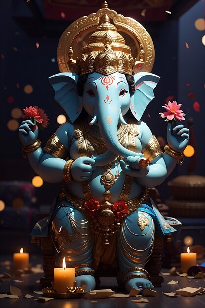 Feliz diseño de Ganesh Chaturthi con el señor Ganesha