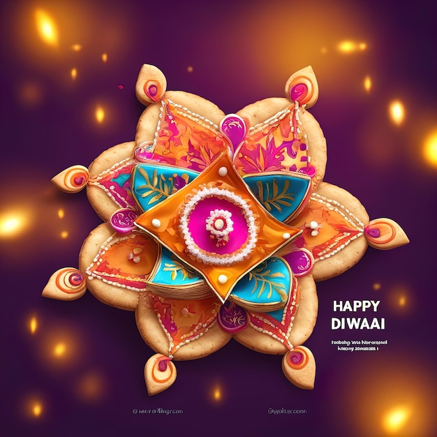 feliz diwali colorido diya y mandala sobre fondo azul resumen feliz diwali colorido banner desi