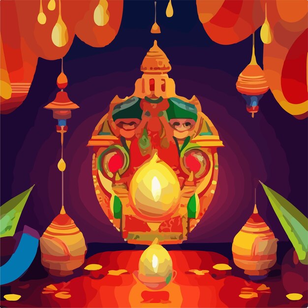 Feliz Diwali com fundo colorido