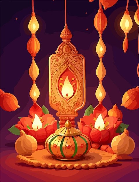 Feliz Diwali com fundo colorido