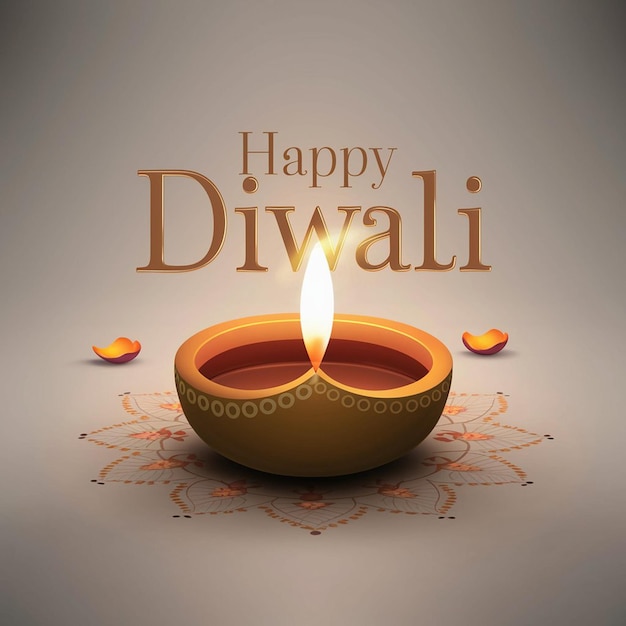 Feliz Diwali el concepto de celebración del festival indio 3d