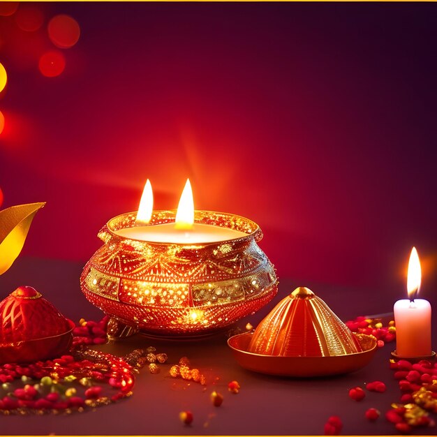 Feliz Diwali Deepavali Lâmpada Festiva Feliz Decoração de Vela de Caixa