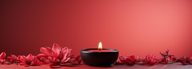 Feliz Diwali Diya lámparas de aceite en fondo rojo Diseño de tarjetas de felicitaciones Formato de pancarta de espacio de copia