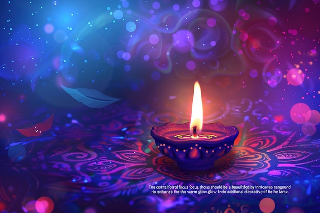 Feliz Diwali gráfico de la linterna Diya Festival indio de las luces
