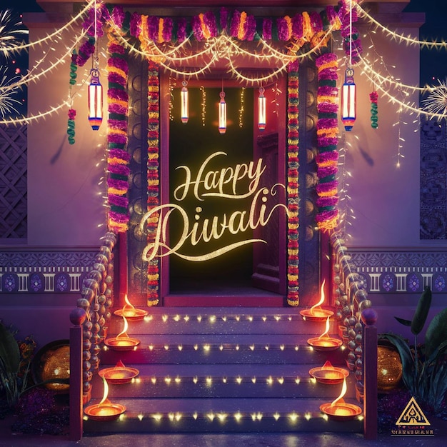 Feliz Diwali hermoso diseño de fondo del cartel