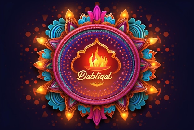 Feliz Diwali ilustración vectorial Tarjeta festiva de Diwali y Deepavali El festival indio de las luces