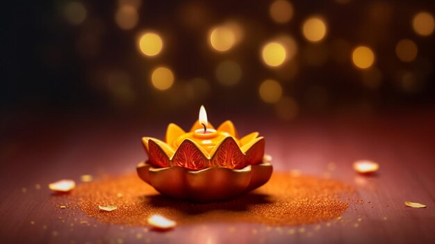 Feliz diwali ilustración vectorial Tarjeta festiva de diwali Plantilla de diseño con lámpara luces doradas col