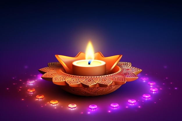 Feliz Diwali ou Deepavali festival tradicional indiano com lâmpada de óleo de barro diya festival hindu indiano