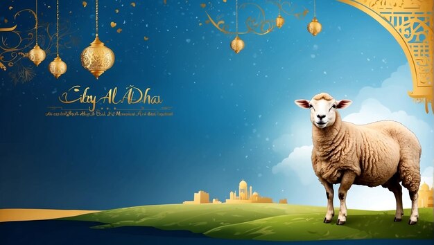 Feliz Eid Al Adha Mubarak Espacio de copia de fondo