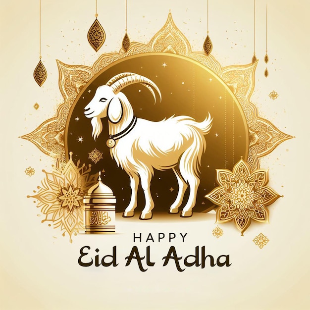 Feliz Eid Al Adha Tema de Ouro