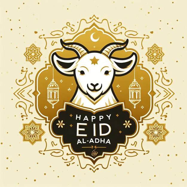 Feliz Eid Al Adha Tema de Ouro