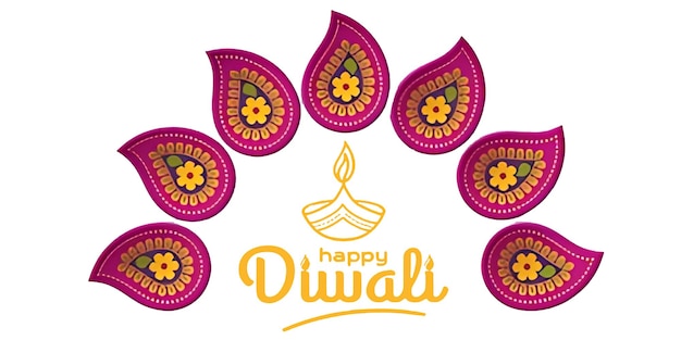 Foto feliz estandarte de diwali