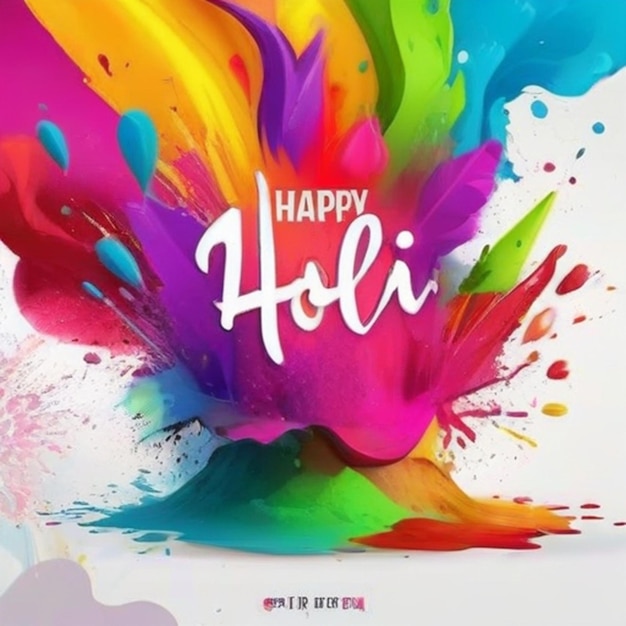 Feliz evento de Holi siete colores de fondo póster de color