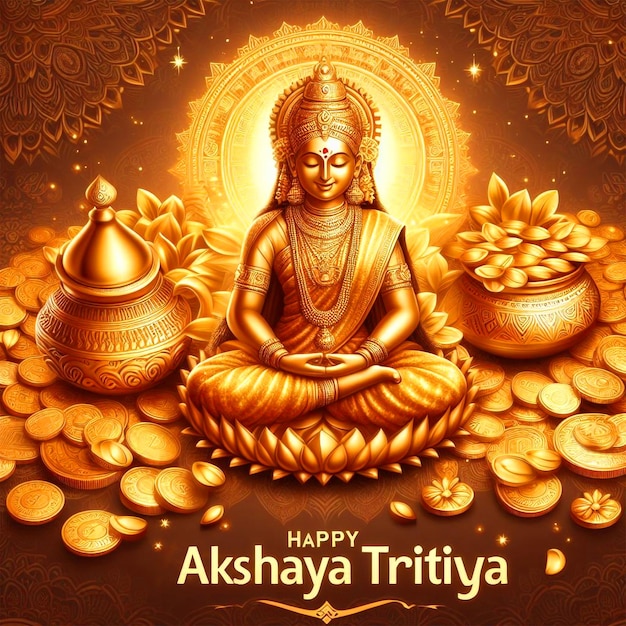 Feliz Festa da Akshaya Tritiya Post de Celebração nas Mídias Sociais Feliz Akshaya Tritiya