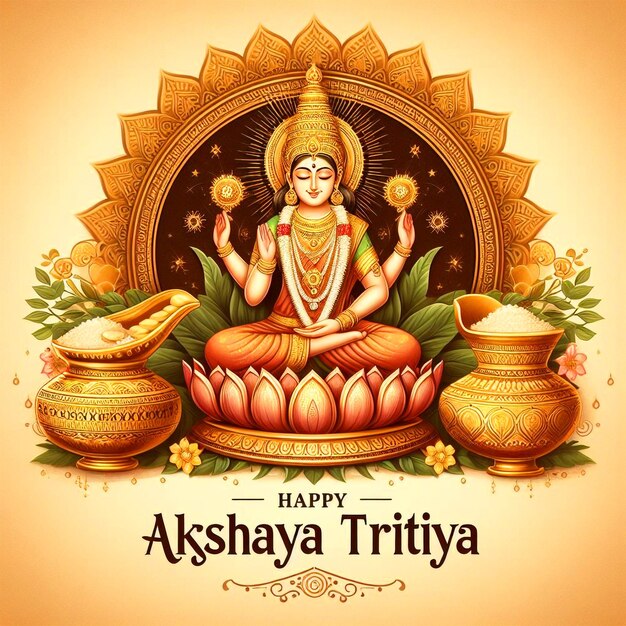 Feliz Festa da Akshaya Tritiya Post de Celebração nas Mídias Sociais Feliz Akshaya Tritiya