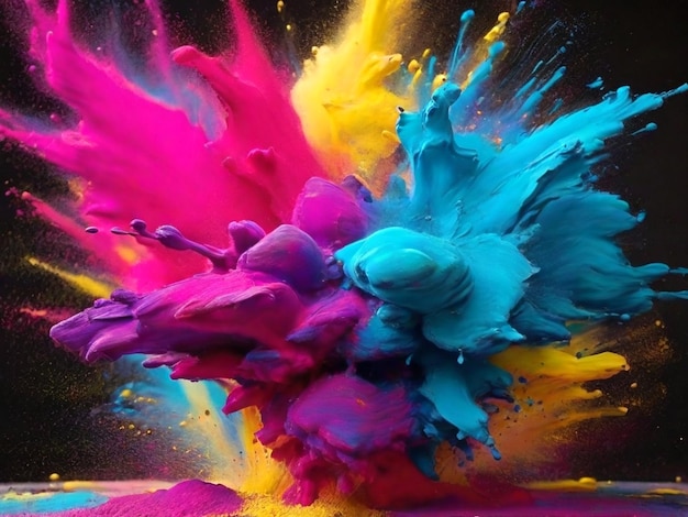 Feliz Festa de Holi com pinturas coloridas