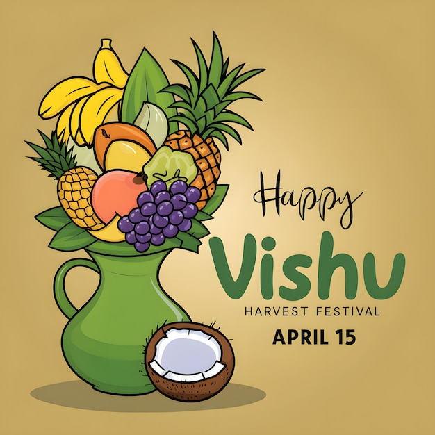 feliz festival de colheita de vishu 15 de abril cartaz