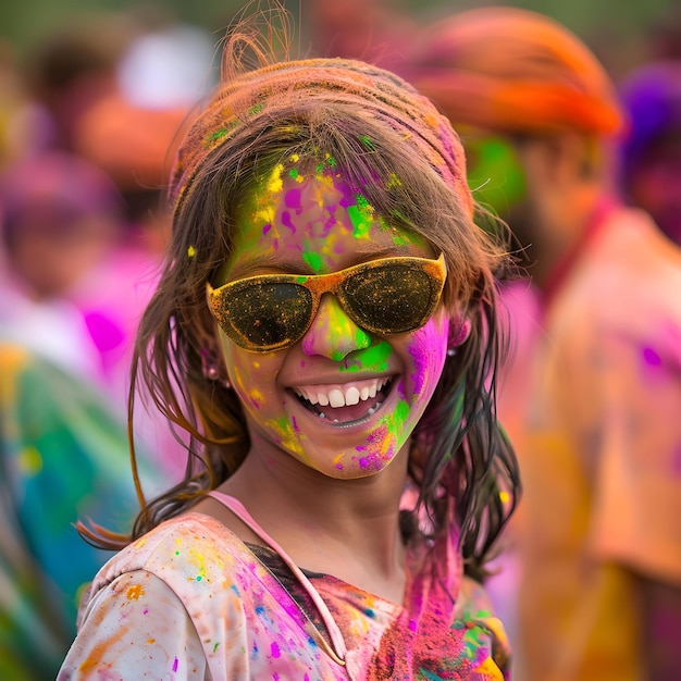 Feliz Festival de Holi na Índia com pó de Holi