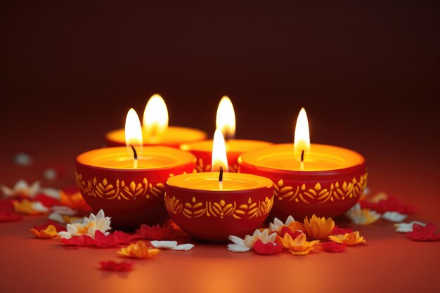 Feliz festival de luzes de velas de diwali