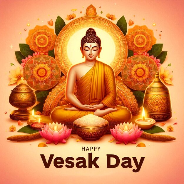 Feliz Festival del Día de Vesak Antecedentes El día de Vesak es el día de Buda Purnima Buda Jayanti Día de Buda