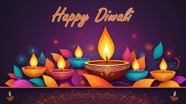 Feliz festival de Diwali diseño de plantillas de pancartas coloridas