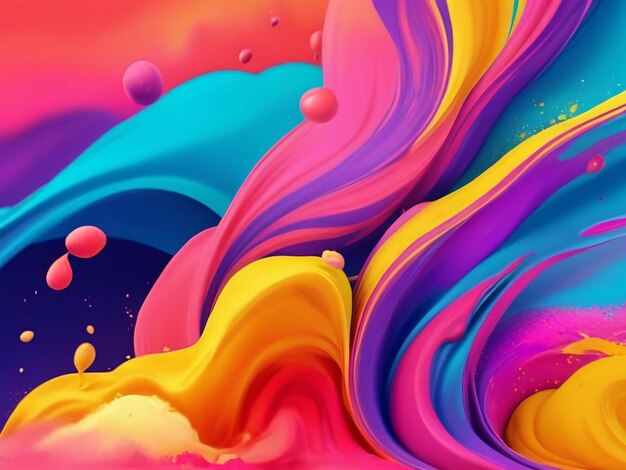 Feliz festival de Holi colorido diseño de fondo de la mejor calidad imagen hiperrealista plantilla de banner