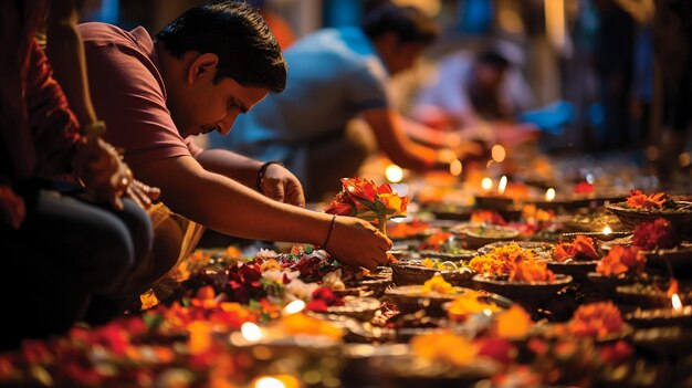 Foto feliz festival indiano de diwali festival de luzes pixelated diwali ai