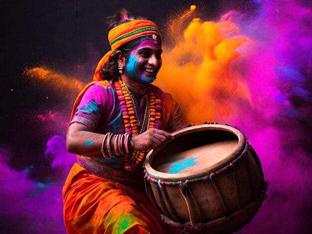 Feliz festival indio de Holi