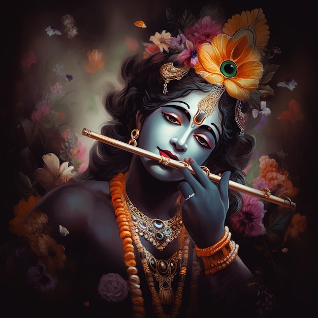 Feliz festival de Krishna Janmashtami Vishu Generativo ai