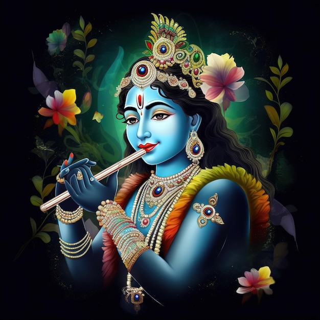 Feliz festival de Krishna Janmashtami Vishu Generativo ai