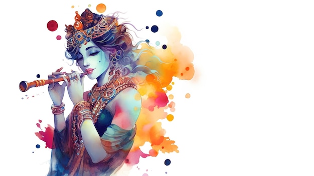 Feliz festival de Krishna Janmashtami Vishu Generativo ai