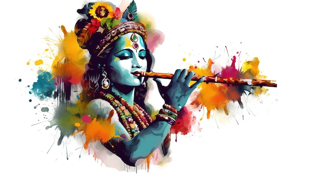 Feliz festival de Krishna Janmashtami Vishu Generativo ai