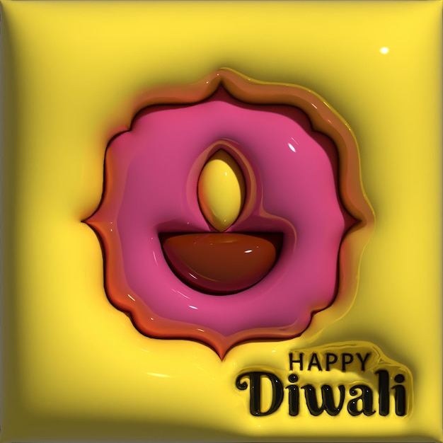 Feliz Festival de las Luces de Diwali 3D Celebración Antecedentes