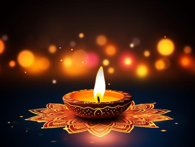 Feliz festival de las luces de Diwali celebración de vacaciones diseño de ilustración de fondo