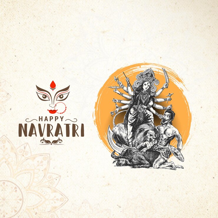 feliz festival Navratri Deseando una plantilla creativa de diseño de publicaciones en redes sociales para facebook instagram