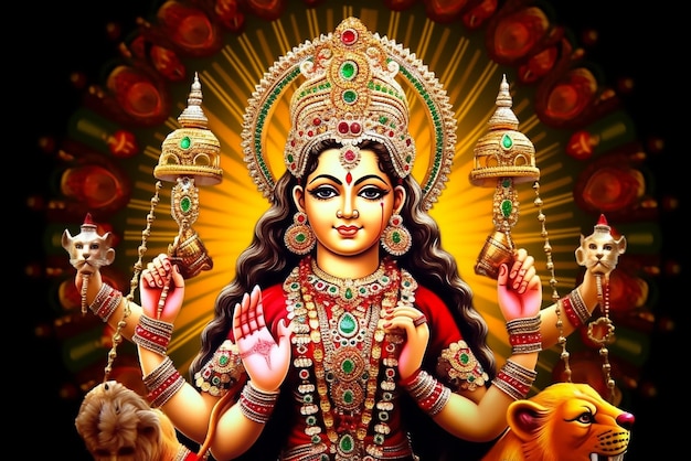 Feliz Festival Navratri Durga Puja