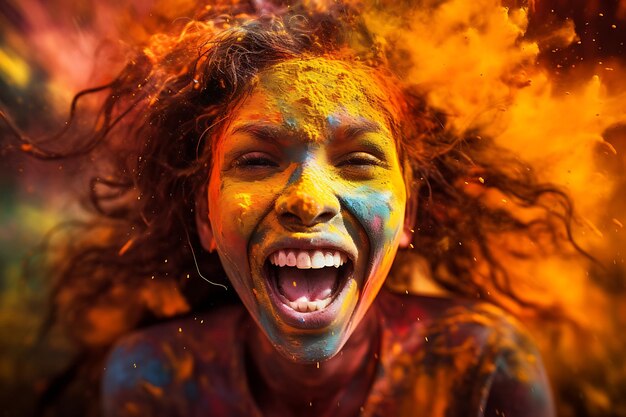 Feliz fiesta de Holi explosión de colores