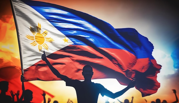 Feliz fiesta nacional Celebrada anualmente el 12 de junio en el poste patriótico filipino Generado por IA