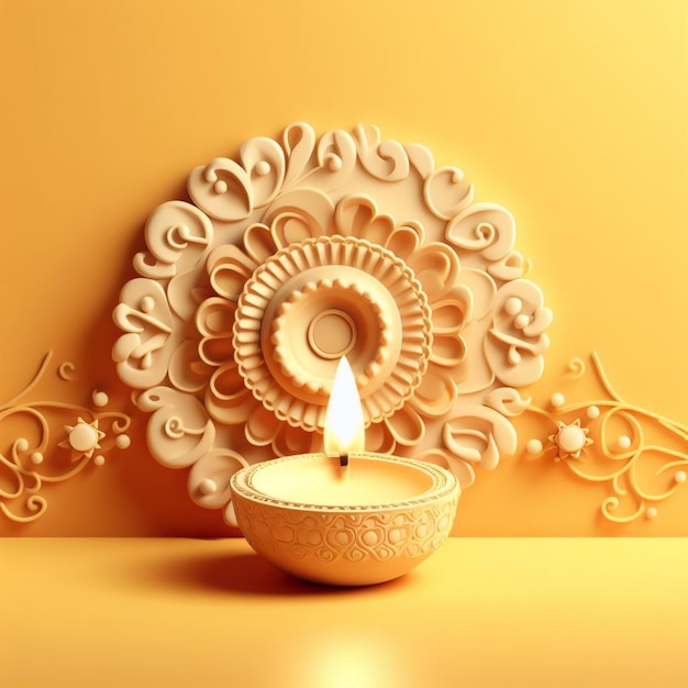 Feliz fundo de Diwali com diya e rangoli
