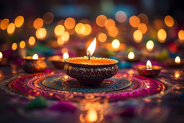 Feliz fundo de diwali e espaço de cópia