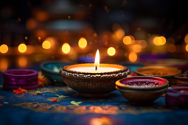 Feliz fundo de diwali e espaço de cópia