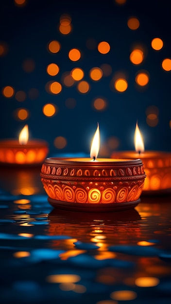 Feliz fundo de diwali lâmpada diwali diya