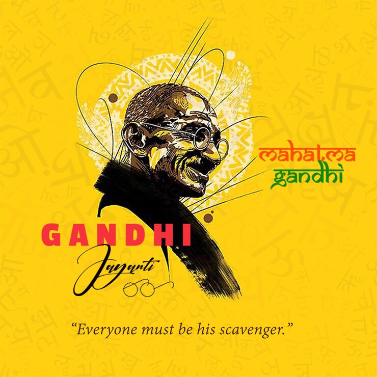 Feliz Gandhi Jayanti deseando publicar imágenes para las redes sociales
