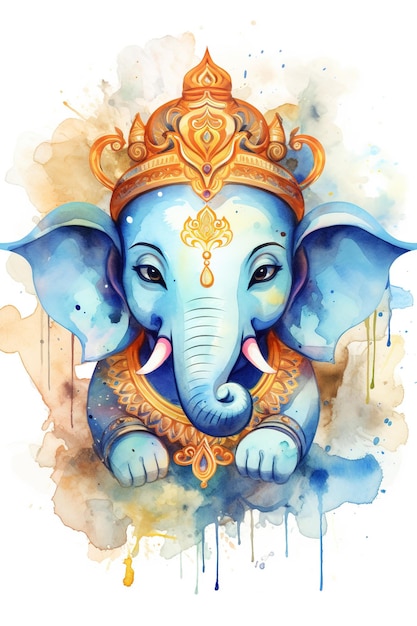 Feliz Ganesh Chaturthi com o adorável bebé Ganesha 3d renderizado pequeno bebé Ganesha Generative Ai