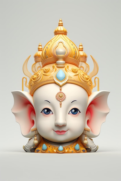 Feliz Ganesh Chaturthi con el encantador bebé Ganesha 3d renderizado pequeño bebé Ganesha Generative Ai