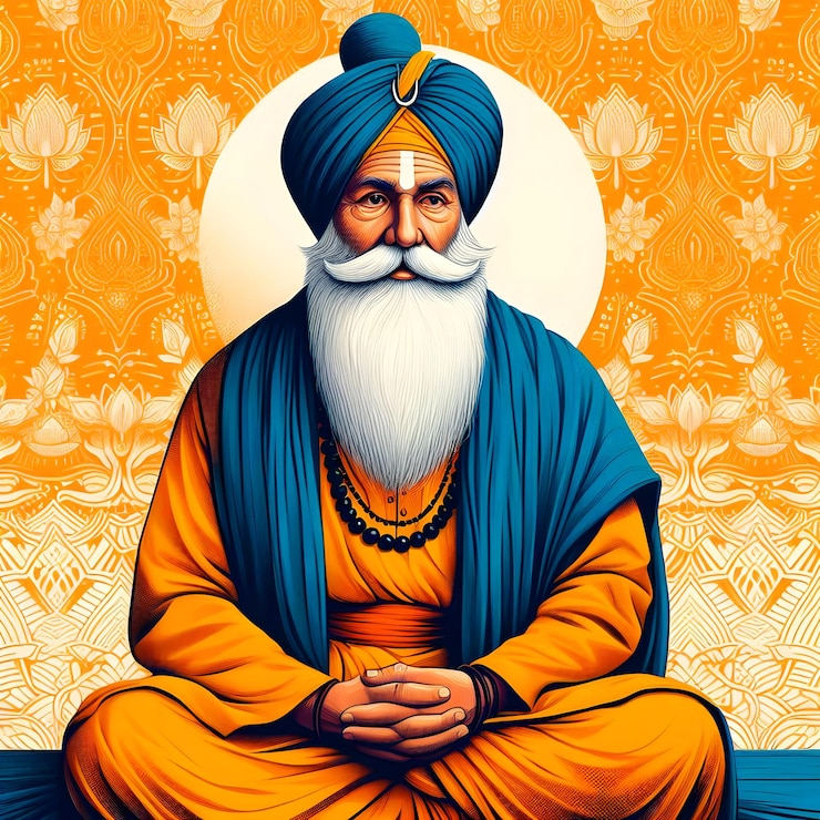 Foto feliz guru nanak jayanti antecedente de la tarjeta de felicitación guru nanak jaianti el festival del gurú sikh nanak