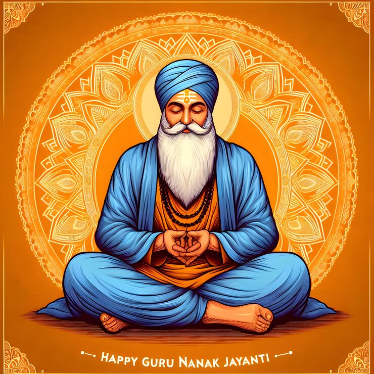 Foto feliz guru nanak jayanti antecedente de la tarjeta de felicitación guru nanak jaianti el festival del gurú sikh nanak