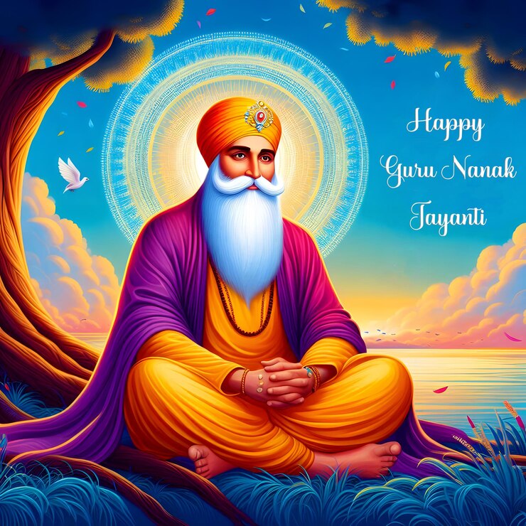 Foto feliz guru nanak jayanti en las redes sociales
